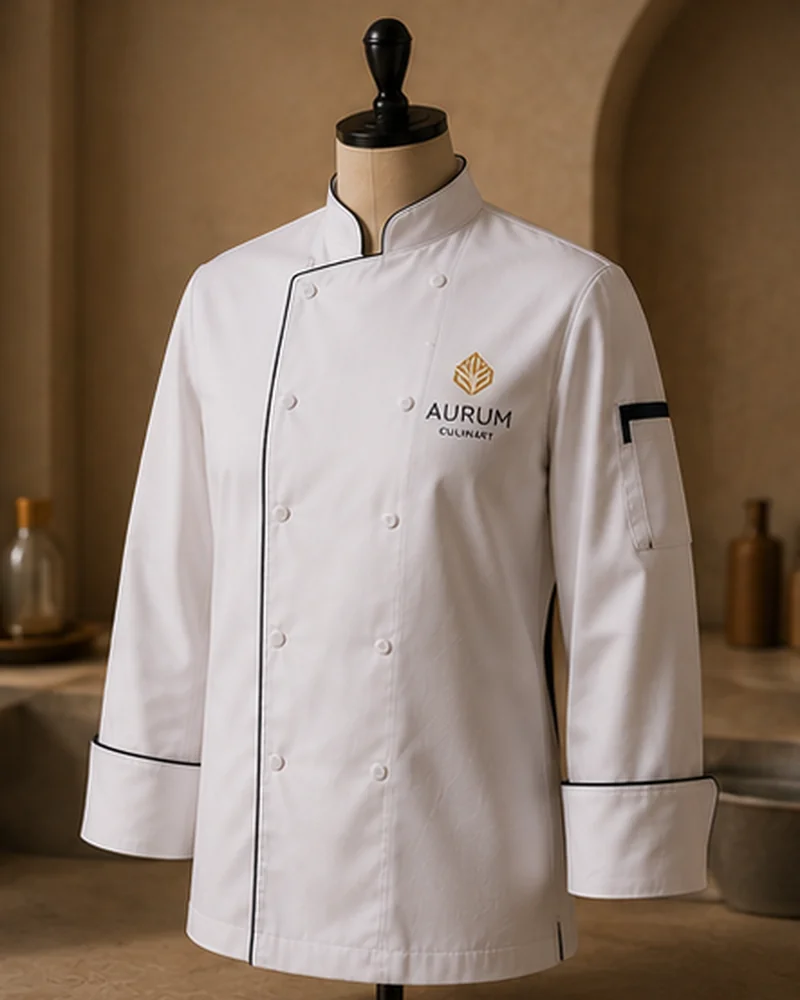 Aurum Culinary branded white chef jacket