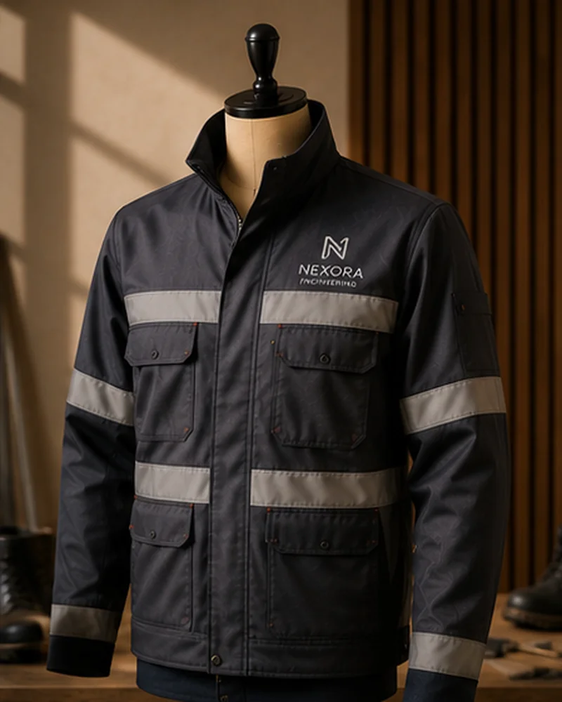 Nexora Engineering branded hi-vis work jacket