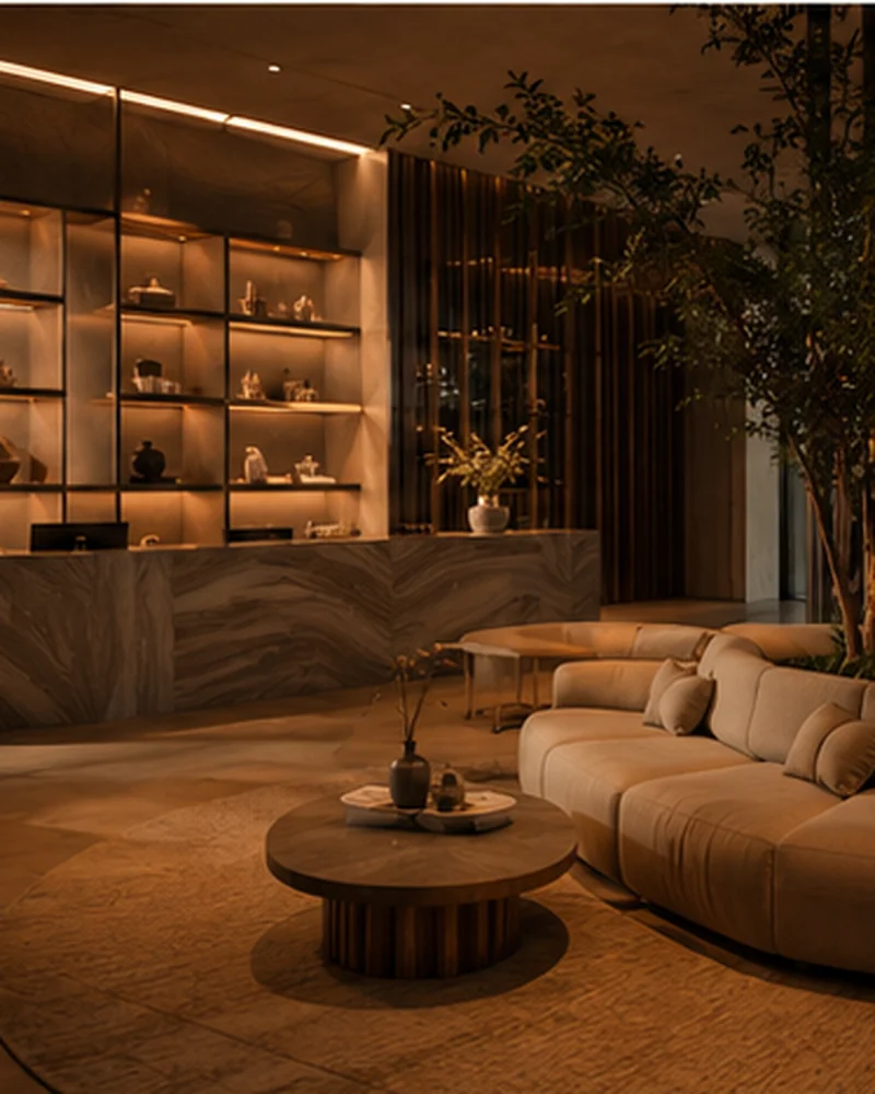 Architectural interior photography of a hospitality space
