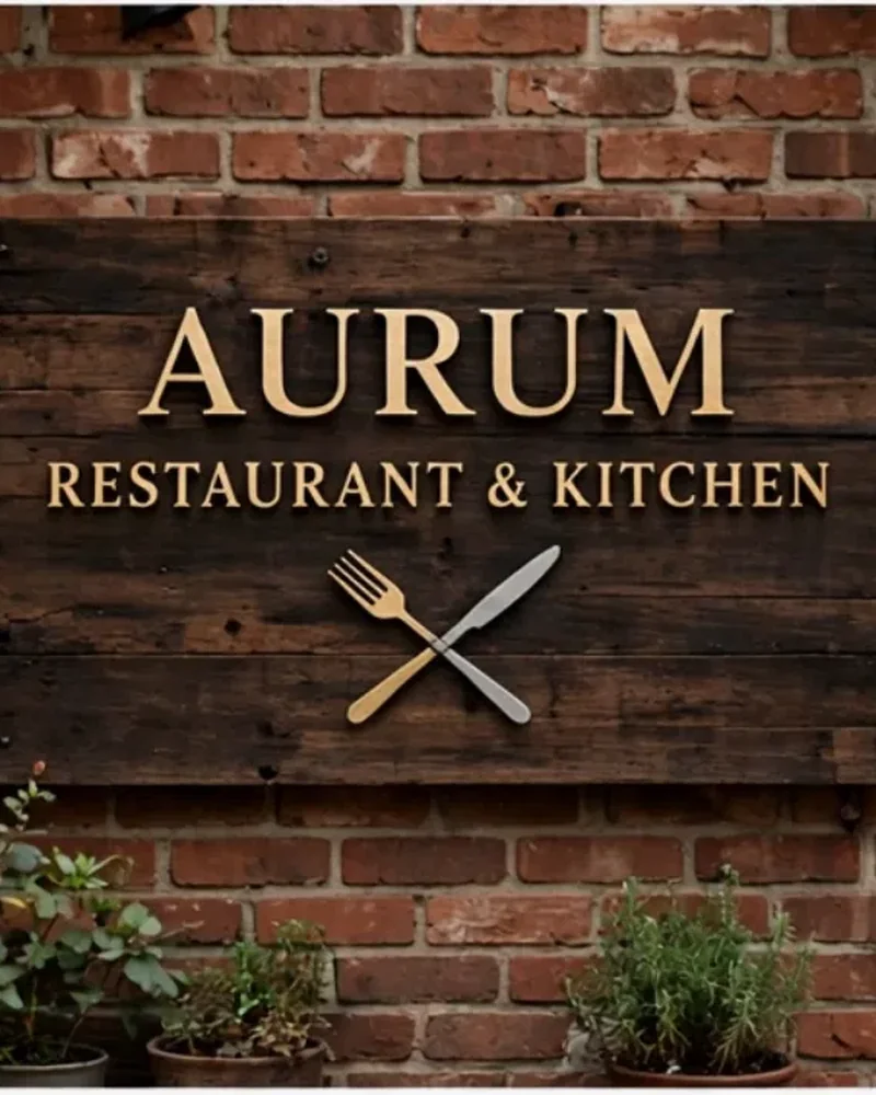 Aurum Restaurant signboard